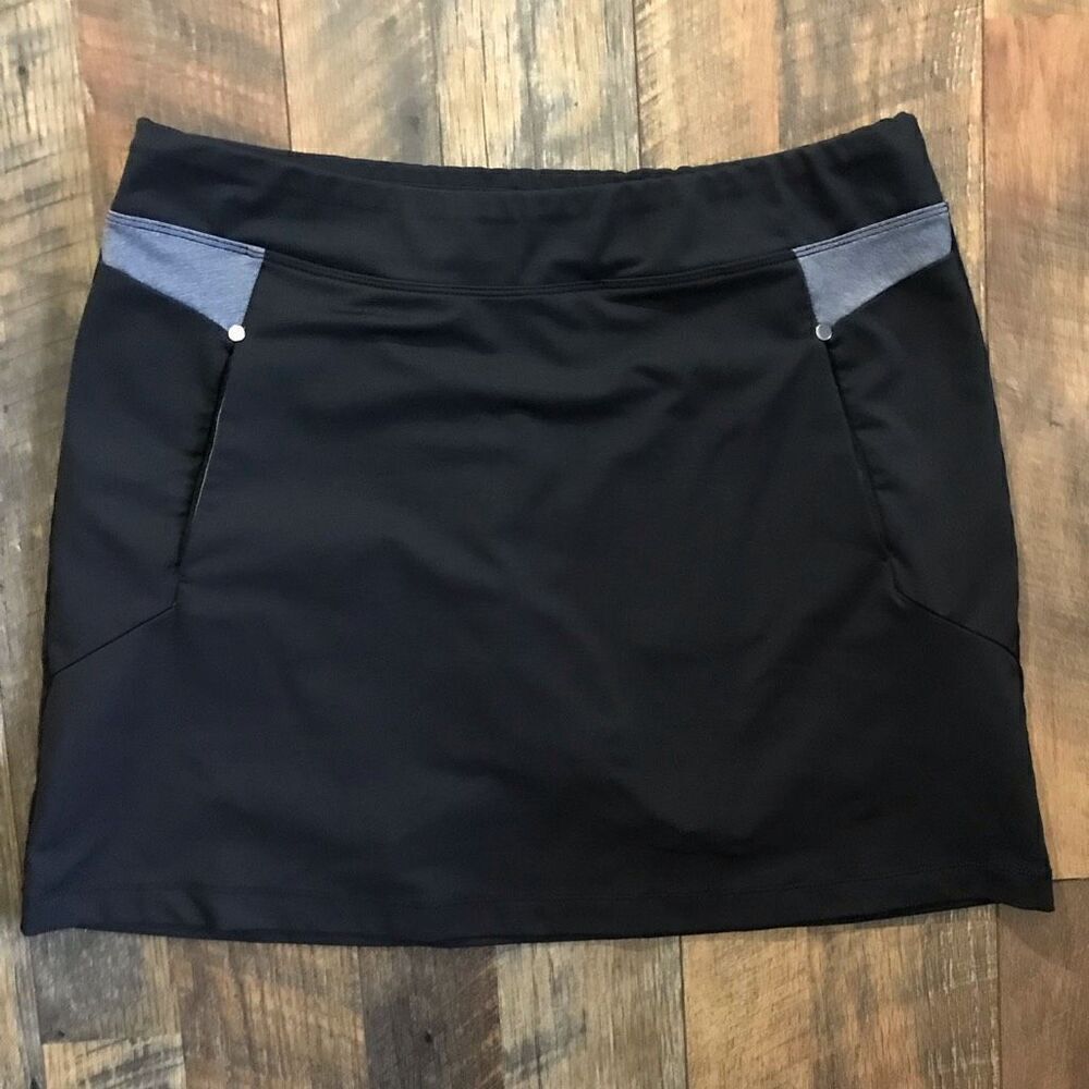 Cutter & Buck Golf black skort skirt shorts tennis pickleball athletic SZ L